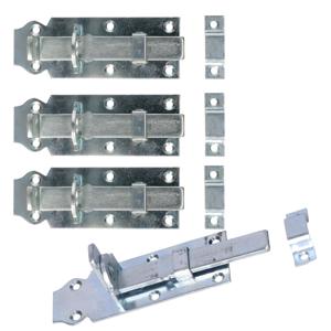 Deltafix schuifslot/hangslotschuif - 4x - 12 x 4.5cm - verzinkt staal - deur - schutting - hek