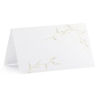 Naamkaartjes/plaatskaartjes Nature - Bruiloft - wit/goud - 10x stuks - 10 x 6 cm Naamkaartjes/plaatskaartjes Nature - Bruiloft - wit/goud - 10x stuks - 10 x 6 cm