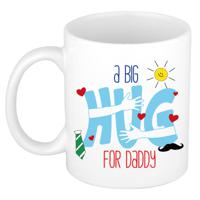 Cadeau koffie/thee mok voor papa - wit - big hug - 300 ml - Vaderdag