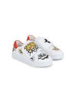 Kenzo Kids baskets en cuir à patch logo - Blanc - thumbnail