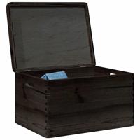 VidaXL Houten kist met deksel&handvatten 40x30x23cm grenenhout zwart