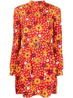 Saint Laurent robe courte à fleurs - Rouge - thumbnail