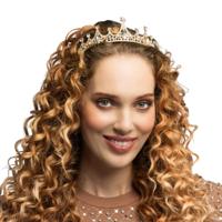 Prinsessen tiara - diadeem / kroon - rosegoud - metaal - carnaval - verkleden