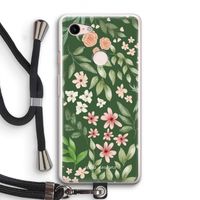 Botanical green sweet flower heaven: Pixel 3 Transparant Hoesje met koord