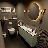 MONDIAZ FOWY toiletmeubel 120cm kleur army. Waskom positie rechts kleur talc | talc. Met 1 kraangat