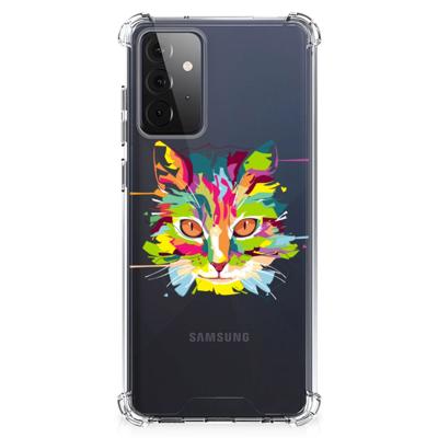 Samsung Galaxy A72 4G/5G Stevig | Bumper Hoesje | Cat Color Samsung Galaxy A72 4G/5G Stevig | Bumper Hoesje | Cat Color