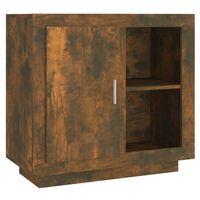 The Living Store Dressoir Gerookt Eiken - 80 x 40 x 75 cm - Bewerkt Hout - thumbnail