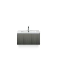 Frozen 3d Badmeubelset 80 cm - Greeplijst in kleur - Petrol Mat - Keramische Wastafel Wit 1 kraangat