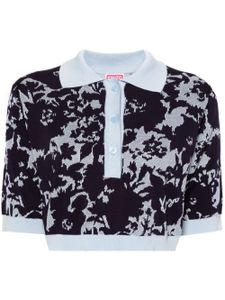 Kenzo polo à motif camouflage fleuri en jacquard - Bleu