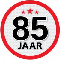 85 jaar leeftijd sticker - rond - Dia 15 cm - 85 jaar verjaardag - jubileum - leeftijd versiering