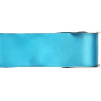 1x Turquoise satijnlint rollen 2,5 cm x 25 meter cadeaulint verpakkingsmateriaal - Cadeaulinten - thumbnail