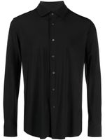 Corneliani long-sleeve stretch-design shirt - Noir - thumbnail