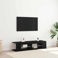 TV-kast Zwart Eiken 135 x 39 x 30 cm Bewerkt hout