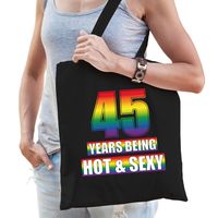 Hot en sexy 45 jaar verjaardag cadeau tas zwart voor volwassenen - Gay/ LHBT / cadeau tas   -