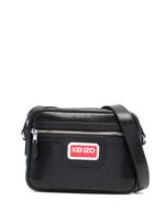 Kenzo sac à bandoulière zippé à plaque logo - Noir