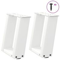 Salontafelpoten 2 st U-vormig 30x(30-31) cm staal wit