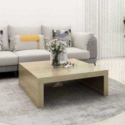 Salontafel 100x100x35 cm bewerkt hout sonoma eikenkleurig