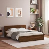 Bedframe met hoofdeinde bruin eikenkleur 140x190 cm
