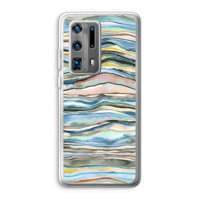 Watercolor Agate: Huawei P40 Pro Plus Transparant Hoesje