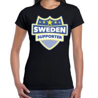 Zweden supporters t-shirt - zwart - voor dames - Sweden - landen shirts - kleding - sport