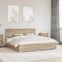 Bedframe met hoofdeinde Sonoma Eiken 180 x 200 cm Bewerkt hout