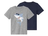 lupilu 2 peuter t-shirts (110/116, Grijs/donkerblauw) - thumbnail