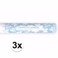 3x Confetti kanon vlinders 40 cm