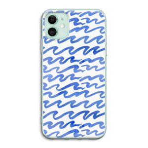 Blauwe golven: iPhone 11 Transparant Hoesje