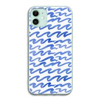 Blauwe golven: iPhone 11 Transparant Hoesje