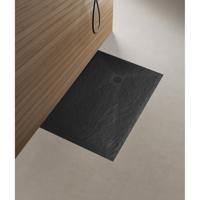 Wiesbaden Stonea Douchebak - Antislip - Composiet - 800x1400x30mm - Inkortbaar - Mat Zwart