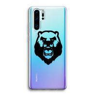 Angry Bear (black): Huawei P30 Pro Transparant Hoesje