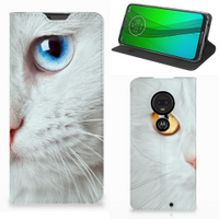 Motorola Moto G7 | G7 Plus Hoesje maken Witte Kat - thumbnail