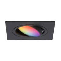 Mallorca - LED inbouwspot - IP20 - Kantelbaar - 5,5 Watt 345 Lumen - Wifi + Bluetooth - RGBWW - GU10 - Google Home, Amazon Alexa en Siri - Vierkant - Voor binnen - Zwart