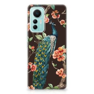 Xiaomi 12 Lite TPU Hoesje Pauw met Bloemen