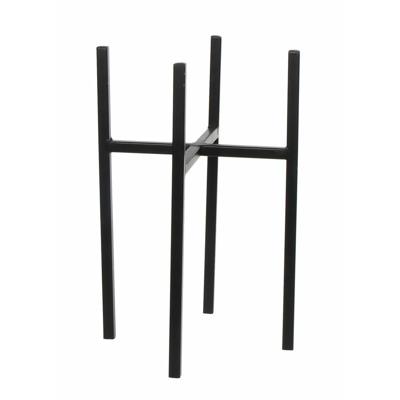 Mica Decorations - bloempot plantenpot standaard / verhoger - zwart - B21 x H35 cm - metaal