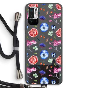 Bloemetjes: Xiaomi Redmi Note 10 5G Transparant Hoesje met koord
