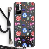 Bloemetjes: Xiaomi Redmi Note 10 5G Transparant Hoesje met koord Bloemetjes: Xiaomi Redmi Note 10 5G Transparant Hoesje met koord