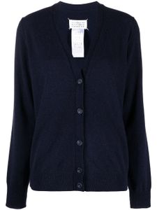 Maison Margiela cardigan en cachemire à col v - Bleu