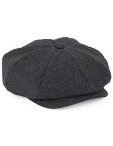 Beechfield CB629 Melton Wool Baker Boy Cap - Charcoal Marl - S/M