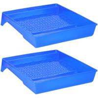 Kinzo Verfbak - 2x - lekbak blauw - voor rollers tot 35 x 29 cm - Verfbenodigdheden