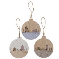 Boltze Home Decoratieve Hanger Homewood In De Vorm Van Kerstbal Met Dessin Van - thumbnail