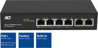 6-Poorts netwerkswitch 4x PoE+ 10/100Mbps ACT AC4430