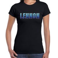 Lennon fun tekst t-shirt zwart dames - thumbnail