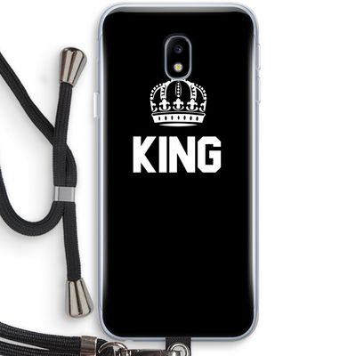 King zwart: Samsung Galaxy J3 (2017) Transparant Hoesje met koord