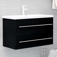 Wastafelkast 80x38,5x48 cm bewerkt hout zwart Wastafelkast 80x38,5x48 cm bewerkt hout zwart
