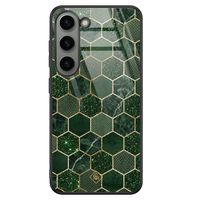 Samsung Galaxy S23 glazen hardcase - Kubus groen