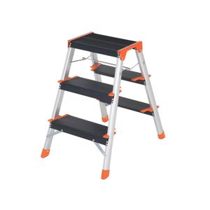 Aluminium ladder met 3 treden, Zilver