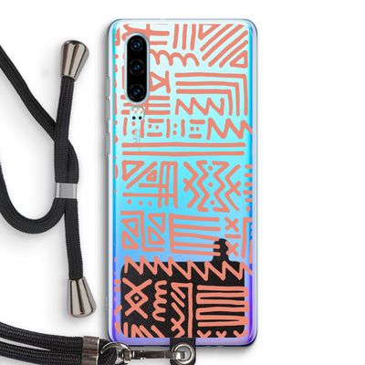 Marrakech Pink: Huawei P30 Transparant Hoesje met koord