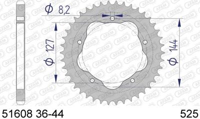 AFAM Chain wheel 525 39z alu anthracite hard anodi