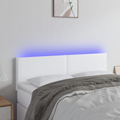 Hoofdbord LED 144x5x78/88 cm kunstleer wit